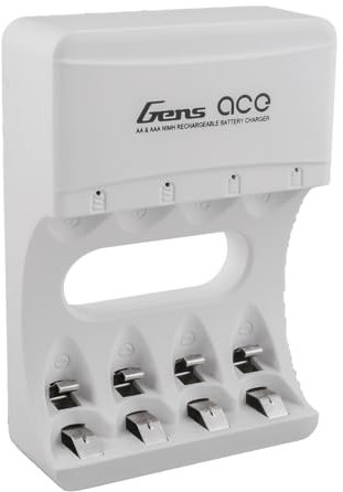 Gens ace Cargador USB 5V 2A para 4 Pilas AA/AAA Ni-MH – Cargador rápido Inteligente con indicador LED y Funciones de protección