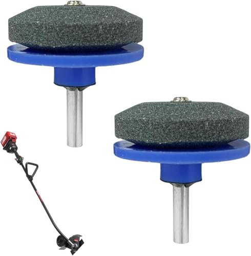 YURUIHKAO Lawn Mower Blade Sharpener,2 Pack Durable Rotary Sharpening Stone for Fast & Easy Blade Grinding,Universal Blue Garden Tool for Power Drills & Hand Drills Fits Most Lawnmowers