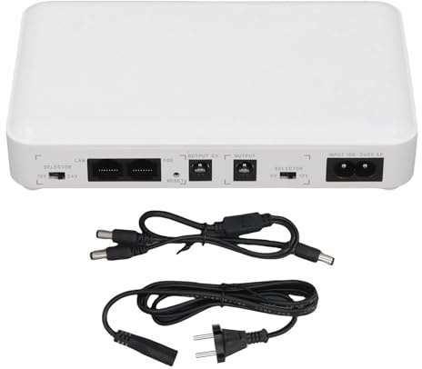 Walfront 8000Mah Mini UPS Batteria Backup Alimentazione Non Interruzione per Moderni Router con 5V 9v 12V 15V 24V 24V Output POE e USB Carica (Spina europea)