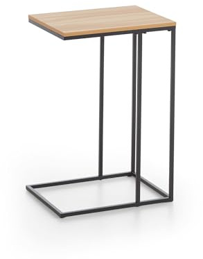 xonox.home – Beistelltisch schmal 30x58x40 cm in Artisan Eiche Nachbildung und Schwarz – Stabiler Couchtisch mit einem Metallgestell – Elegant, schmal, vielseitig & perfekt als Nachttisch