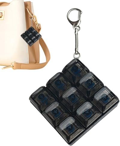 Fidget Keyboard 9 in 1 Button Keychain with Light