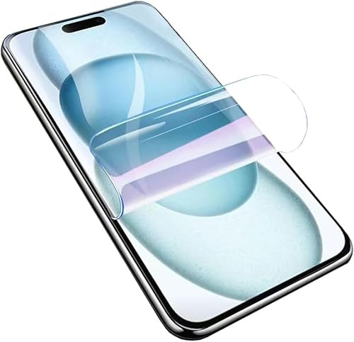 [2 Pack] Hydrogel Soft TPU Screen Protector for iPhone 15 Pro Max 5G | Full Coverage Upgraded High Sensitive Ultra Thin & Flexible TPU Film, Anti-Scratch, Self-Healing, Case-Friendly