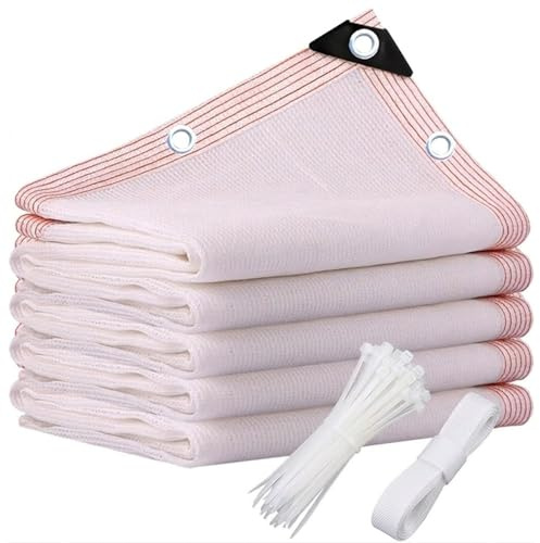 Red De Sombra Blanco con Ojales, Malla Sombreadora for Exterior Terraza, Toldo Vela de Sombra de Hdpe, 80% Tasa de Sombreado, Tela de Sombreo for Jardin Flores Plantas Invernadero Patio(9.0X12.5m)