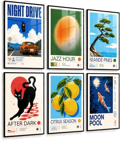 PosterPost 6er Vintage Japan Poster Set | Retro Art Prints DIN A4 | Japandi | Premium 240 g/m² Wandbilder & Kunstdrucke · Wanddeko für Wohnzimmer, Schlafzimmer & Küche · Designed and Printed in Germany