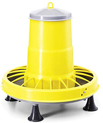 Zootec Mangeoire Poules 9 Kg | Grille Anti-Gaspillage et Pieds | À 3 Positions de Réglage Largeur 40,5 cm Hauteur 43,5 cm