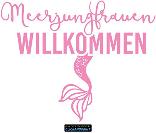 CLICKANDPRINT Aufkleber » Meerjungfrauen willkommen, 210x52,0cm, Hellrosa • Wandtattoo/Wandaufkleber/Wandsticker/Wanddeko/Vinyl