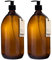 Distributeur de Savon Liquide Kuishi - en Verre - Couleur Marron ambré, Verre, Ambre, x2 1000ml