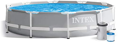 7in1 Set Gartenpool Prism 305 x 76 cm Metal Frame Pool mit Filterpumpe 1250 L/Stunde INTEX 26700