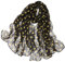 Dancila Foulard da donna in seta con stampa floreale, in mussola di seta, sciarpa, foulard 155 x 50 cm, scialle, Nero/Giallo, Taglia Unica