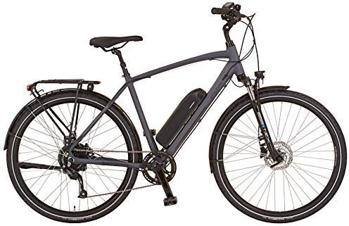 Prophete Entdecker E-Bike 20.EST.10 | Erwachsene E-Bike Damen/Herren/Unisex | Pedelec Trekking E-Bike 28 mit Blaupunkt Hinterradmotor | hydraulische Scheibenbremsen | grau matt