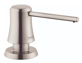 hansgrohe Joleena Bad und Küchenspüle Seifenspender 7,6 cm, Übergang Seifenspender in Edelstahl-Optik, 04796800
