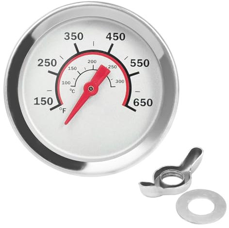 4,6 cm Grilltemperaturmessgerät für CharBroil Grillthermometer Ersatz G432-8L00-W1 Charbroil Advantage Tru-Infrared Performance Grill 463377319 463630021 463448021, Edelstahl Temperaturmesser