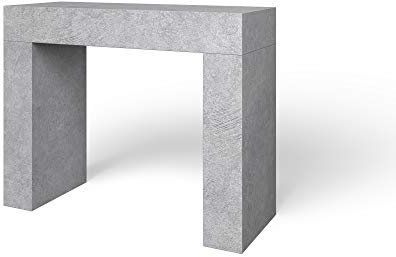 Tavolo Consolle In Legno, Tavolo Salvaspazio Fisso, Design Arequipa Moderno Ed Elegante, Consolle Per Casa Ingresso Ufficio, 110 x 40 x 80 cm, (Grigio Cemento)