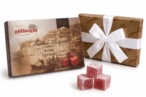 Gulluoglu Rose Turkish Delight Lokum Candy aus der Türkei, 500 g