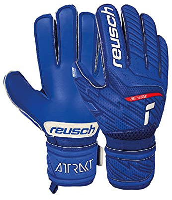 Reusch Attrakt Silver Junior Torwarthandschuhe für Kinder|Gr. 3–8 für Jungen & Mädchen|Perfekter Grip Dank Silver-Latex|Ergonomischer Sitz für kleine Hände|Robust für Training & Spiel