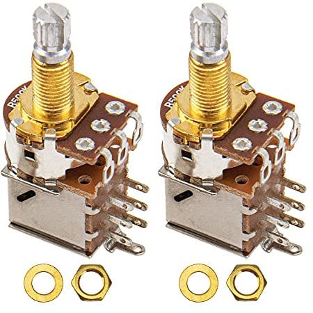 2PCS Yootones B500K Push Push Guitar Pots Audio Taper Potentiometers Long Copper Split Shaft Compatible with Guitar Accessories