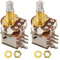 2PCS Yootones B500K Push Push Guitar Pots Audio Taper Potentiometers Long Copper Split Shaft Compatible with Guitar Accessories