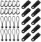 Mecctuck 30 Stück Multifunktion Zeltplane Clips, Tarp Clips Set, Markisenklemme Krokodil Mund Clip Set mit 10 Ball Bungee Seil, 10 Zelt Clips+10 D-Form Schnalle für Camping Bootsabdeckungen Markisen