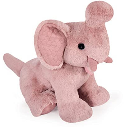 HISTOIRE D'OURS - Peluche Doudou Eléphant - Rose - 35 cm - Collection Preppy Chic - Idée Cadeau Enfants ou Naissance pour Bébé - Doudou Original & Très Doux - HO3143