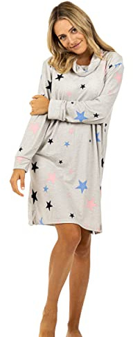 TURTLE Warm Star Sleep Tee Nighty Women Nightwear/Night Shirt/Night Dress Gown/Stay Warm & Cozy