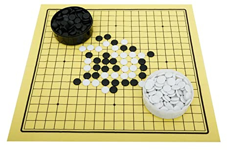 Harilla Faltbares Go-Spiel-Set Baduk/Weiqi Klassische Spiele Brettspiel 2 Spieler Geschenk Go-Brettspiel Go-Set für Camping Erwachsene