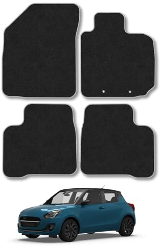 Suzuki Swift (2017-2021) Carpet Car Mats | Grey Edge Trim Tailored Fit Floor Mats Full Coverage Protection Accessories Easy Clean Anti Slip Made in the UK