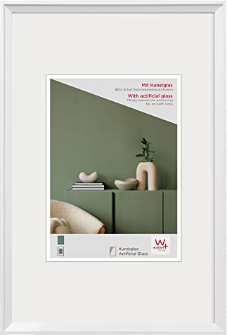 walther design Desire DEX030W Cadre Photo en Plastique avec Verre Synthétique, Blanc, 20 x 30 cm