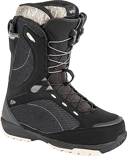 Nitro Damen Monarch TLS '24 All Mountain Freestyle Schnellschnürsystem Boot Snowboardboot, Black-Sand, MP 24.0 // EU 37 1/3 // US WMN 6,5