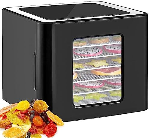 Food Dehydrator with 6 Trays, Stainless Steel Fruit Dryer Machine with LED Touch Control Design, 35-70℃ Food Dryer Machine 48H Timer, for Jerky, Meat, Beef, Dog Treats, Fruit, Vegetable, Herb, Yogurt