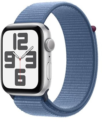 Apple Watch SE GPS - 44mm - Boîtier Silver Aluminium - Bracelet Winter Blue Sport Loop