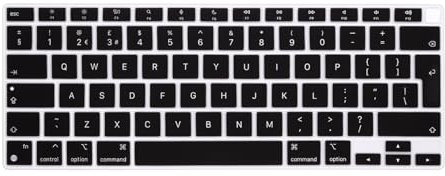 Cubre Teclado en español Compatible con Macbook Air 13 2021/2022 (A2337/A2179) - (diseño español/Europeo), Negro, Silicona