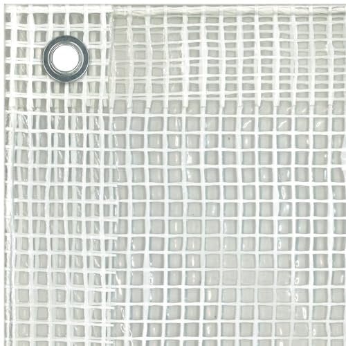Tenax Cover All Netzplane mit Ösen 3,00x4 m transparent-weiß 150 g/m², Abdeckplane für Holz, Gartenmöbel, Autos, Swimmingpools, Schutzplane mit Metallösen, wasserdicht und reißfest