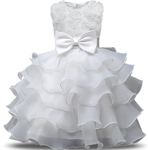 Süß Kleid Mädchen Prinzessin Halter Ärmellos Kinderkleid Hochzeit Blumenmädchenkleider Kommunionkleider Kommunionkleider Lang Kommunionkleider Mit Schleppe