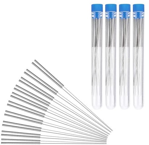 20 Pcs Nozzle Cleaning Needles 3D Printer Nozzle Needles, 0.4mm Stainless Steel 3D Printing Nozzle Cleaning Kit for MK8 E3D MK10, Silver