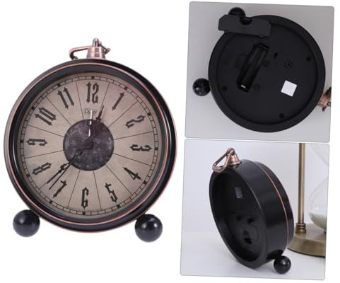 Alipis Tischuhr Aus Eisen Alter Wecker Ornamente Dekoration Für Zu Hause Altmodischer Wecker Wohnzimmerdekor Antike Schreibtischuhr Wohnzimmer Alarmuhr Schmücken Antiquität Jahrgang