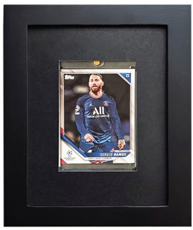 15,2 x 20,3 cm Karten-Vitrine, Baseball-Karten-Display, Holz, HD-Glas, Sammelkarten-Vitrine, für Sport, Baseball, Basketball, Hockey (schwarz)