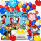 Hund Patrol Geburtstag Deko Jungen, Bunte Ballon Girlande, Geburtstagsdeko Set mit Pfote Patrol Luftballon, Ballonbogen, Cartoon Hintergrund als Kindergeburtstag Party Deko