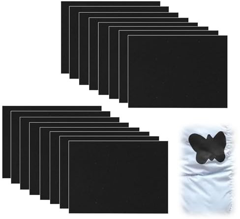 Bzzerumy 10 Stk Nylon Selbstklebend Patches, Reparatur Patches für Textilien, 20x15cm, Schwarz, für Zelte, Jacken, Schlafsäcke, Taschen