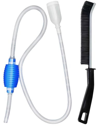EHDWXVZM 1 tubo de agua para acuario, 1 cepillo, cambiador de agua de acuario, limpiador de arena, bomba de sifón manual, filtro de cambio de agua para acuario, kit de limpieza de acuario