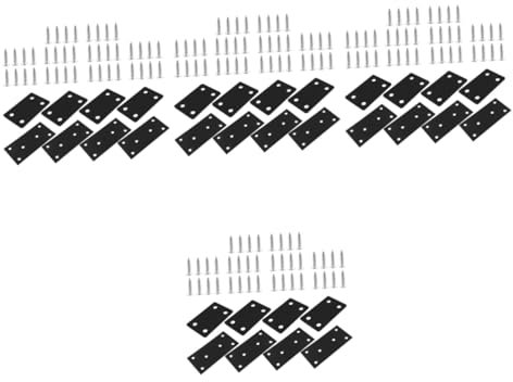 SOLUSTRE 4juegos Placas De Refuerzo Inoxidable Soporte De Para Muebles Instalación Con Incluidos Para Reparaciones De Gabinetes y Muebles