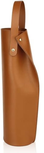 EIH Borsa Regalo per Vino Singolo,Borsa Vino,Alta Qualità Pelle,Borsa da Viaggio per Vino,Porta Vino,per Viaggi,Picnic,Grande Regalo per Gli Amanti del Vino,Marrone