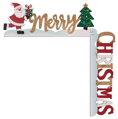 YWLINK Christmas Door Topper Christmas Door Frame Decoration Christmas Door Corner Frame Decorations Christmas Door Decor Wooden Christmas Door Corner Decoration Hanging Door Beads Heart (B, One Size)