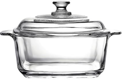 1L Glass Casserole Dish with Lid Square Dish 5.9 inch Microwave Bowl With Glass Lid Casserole Cookware (33 oz)