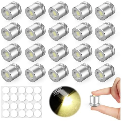 Lot de 20 mini lampes LED pour ballons - Blanc chaud - Mini lumières à coller - Convient pour décorer une maison de poupée, un anniversaire, une fête, Noël