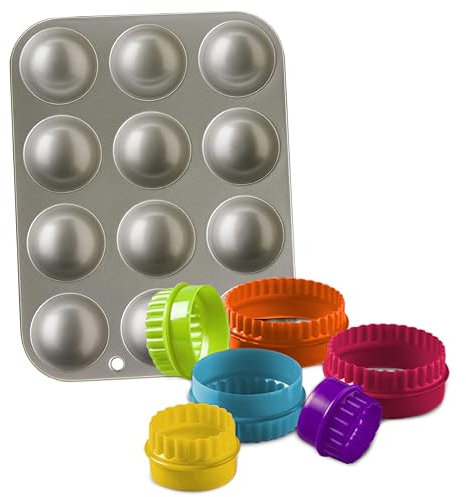 Dexam The Ultimate Christmas Baking Set – Non Stick Mince Pie Tins for Baking 12 and Mince Pie Cutters, Includes Crinkle Edge Cutter and Festive Moulds for Christmas Treats