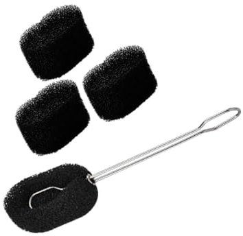 Healeved Bottle Cup Sponge Cleaning Brush for Glass Cup Mug Water Bottle Long Handle 3 Replaceable Heads