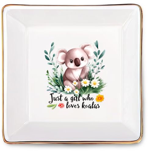 BJDAMAI Koala-Schmuck-Ringhalter, Koala-Geschenke für Frauen, Teenager, Mädchen, Kinder, Koala-Liebhaber, Themen-Dekoration, Merch, Koala-Thema, Zuhause, Zimmer, Ringe, Ohrringe, Halsketten-Organizer