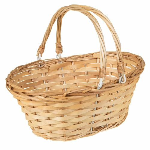 SIDCO Einkaufskorb Weide Geschenkkorb Klapphenkel Präsentkorb Osterkorb Henkelkorb