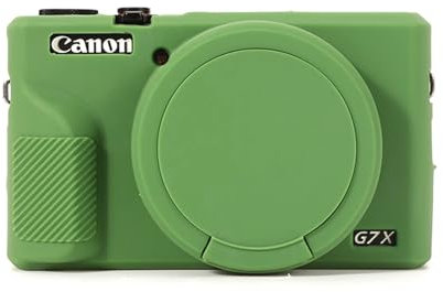 G7X Mark III Case,Soft Silicone Protective Case Ultra-Thin Lightweight for Canon PowerShot G7X Mark III Camera with Removable Lens Cover (Green)