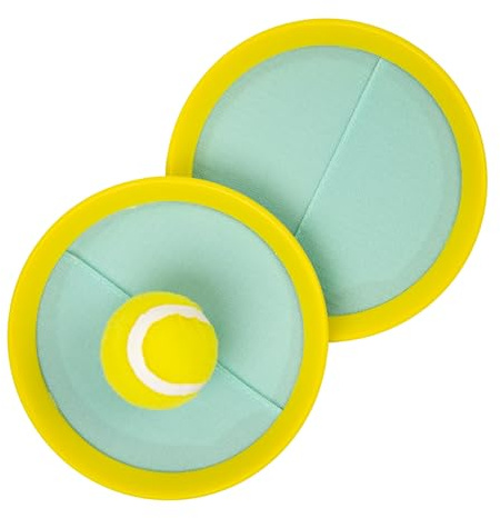 Mookie Activo Catch‑a‑Ball Fun Portable Outdoor Game for Children and Adults, Easy‑Throw Ball Game for Families, optimum for Garden, Park or Beach Fun, Green & Yellow